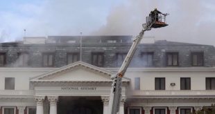 Huge fire completely destroys South Africa’s national assembly building